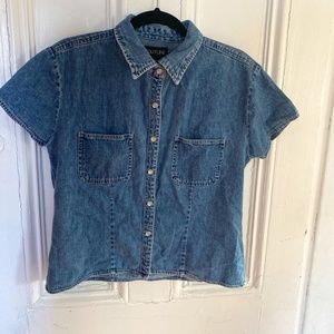 SHORT SLEEVE JEAN BUTTON UP